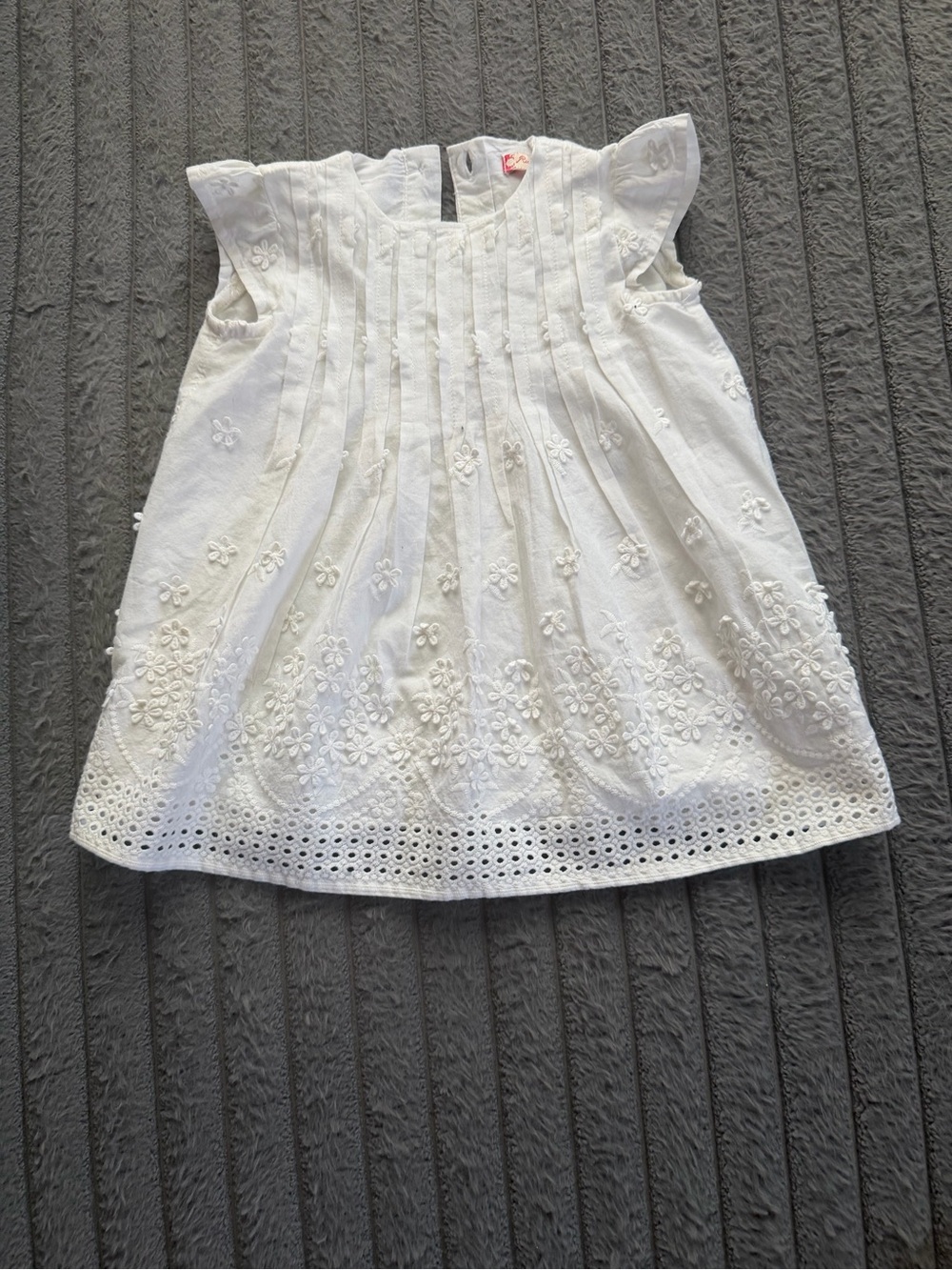 ruby & bloom White Eyelet Embroidered Cotton Dress